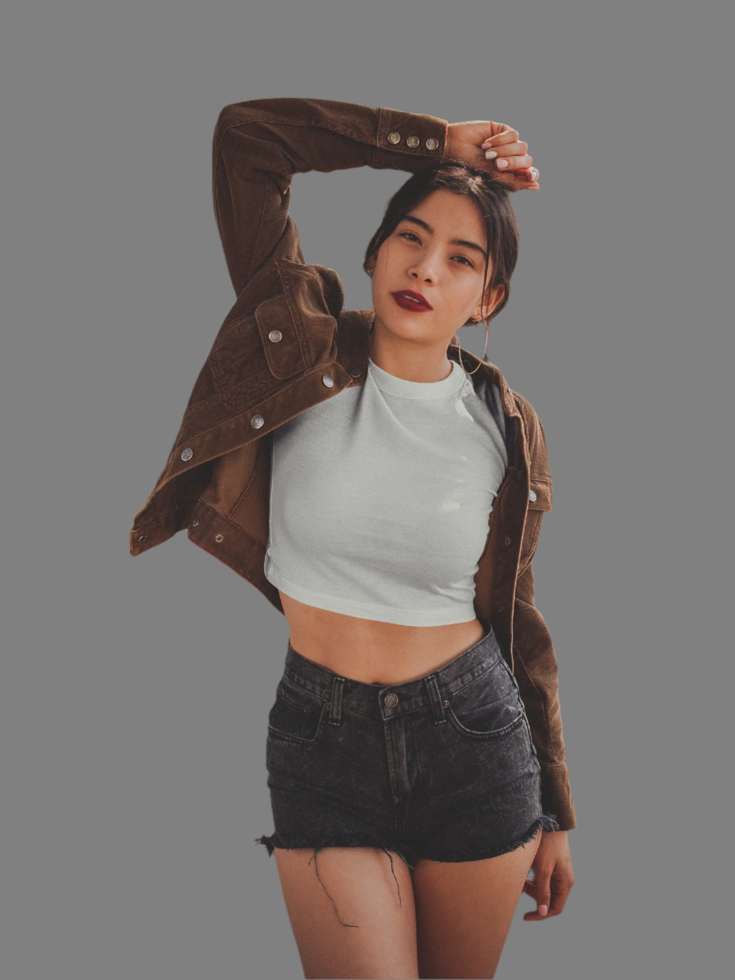 Grey Melange - Crop Top