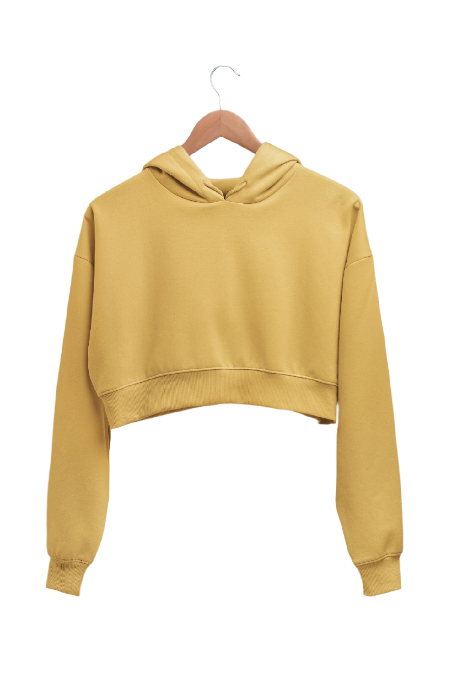 Mustard Yellow - Crop Hoodie