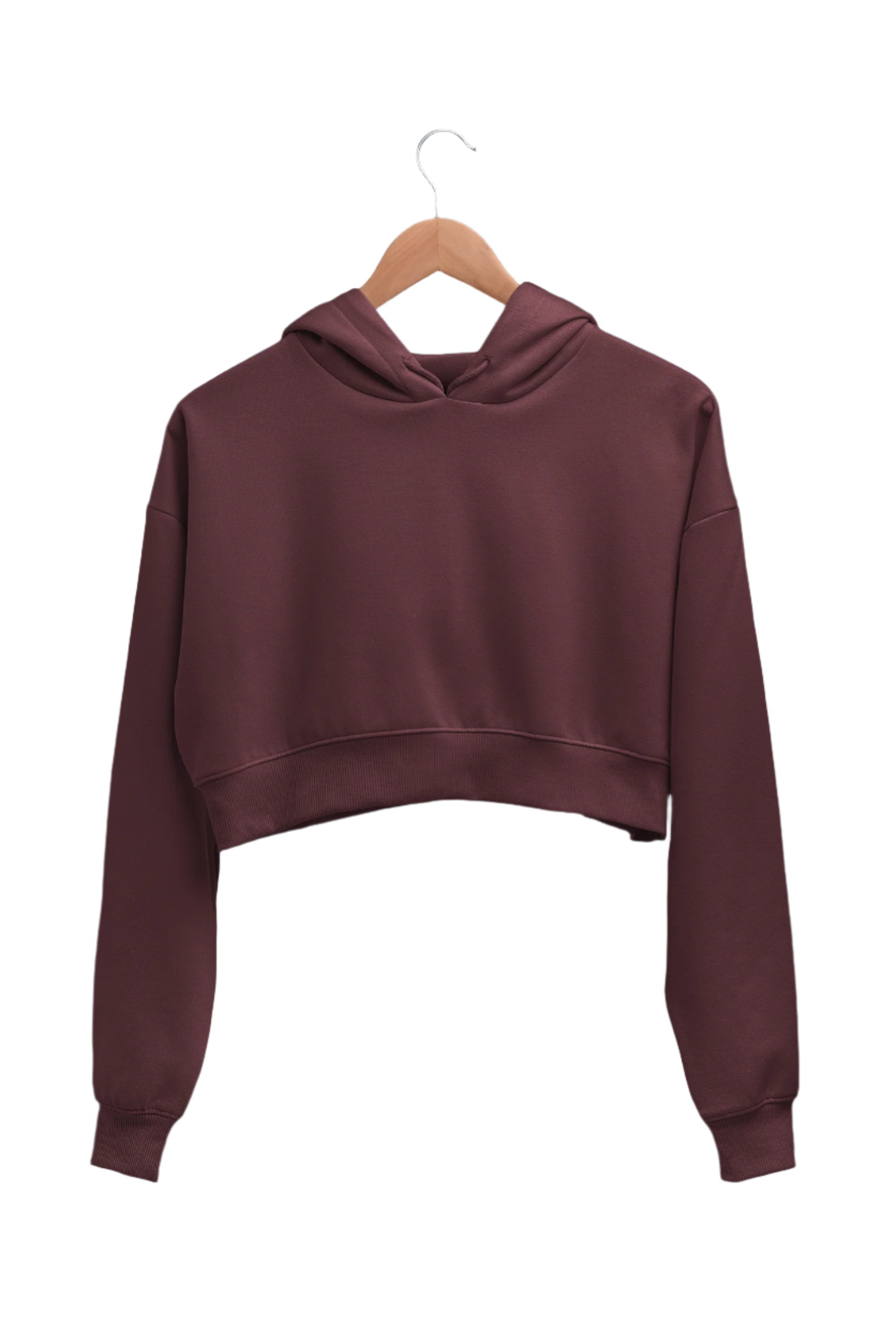Maroon - Crop Hoodie