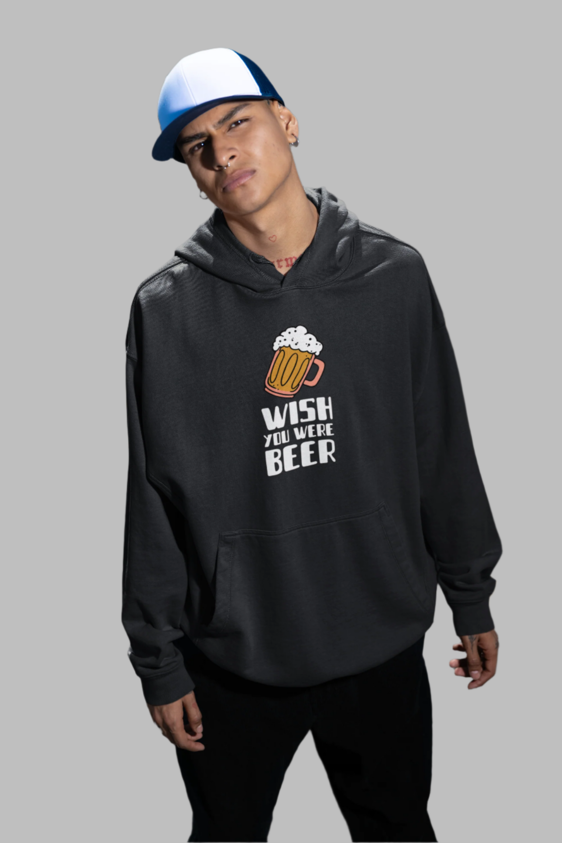 Wish You Were Beer - Oversized Hoodie
