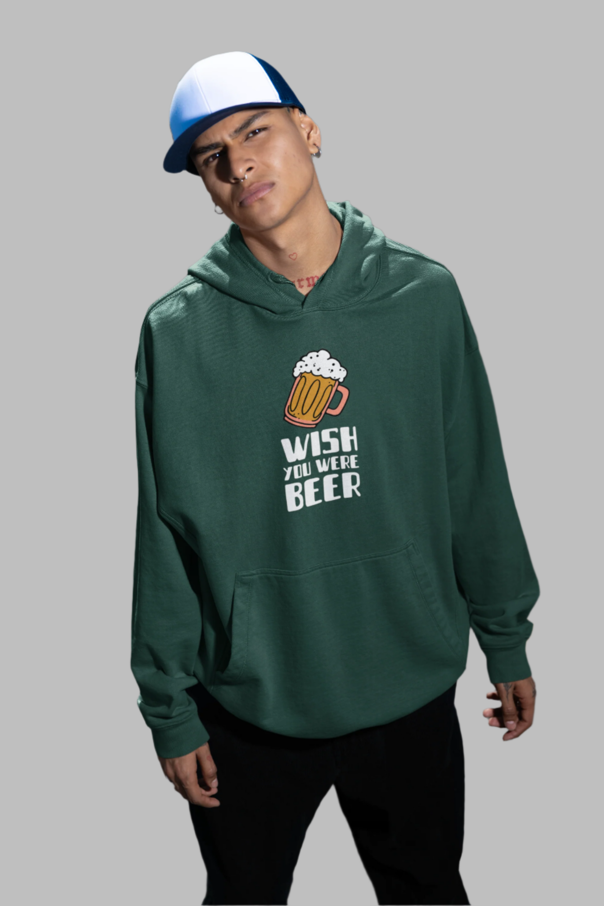 Wish You Were Beer - Oversized Hoodie