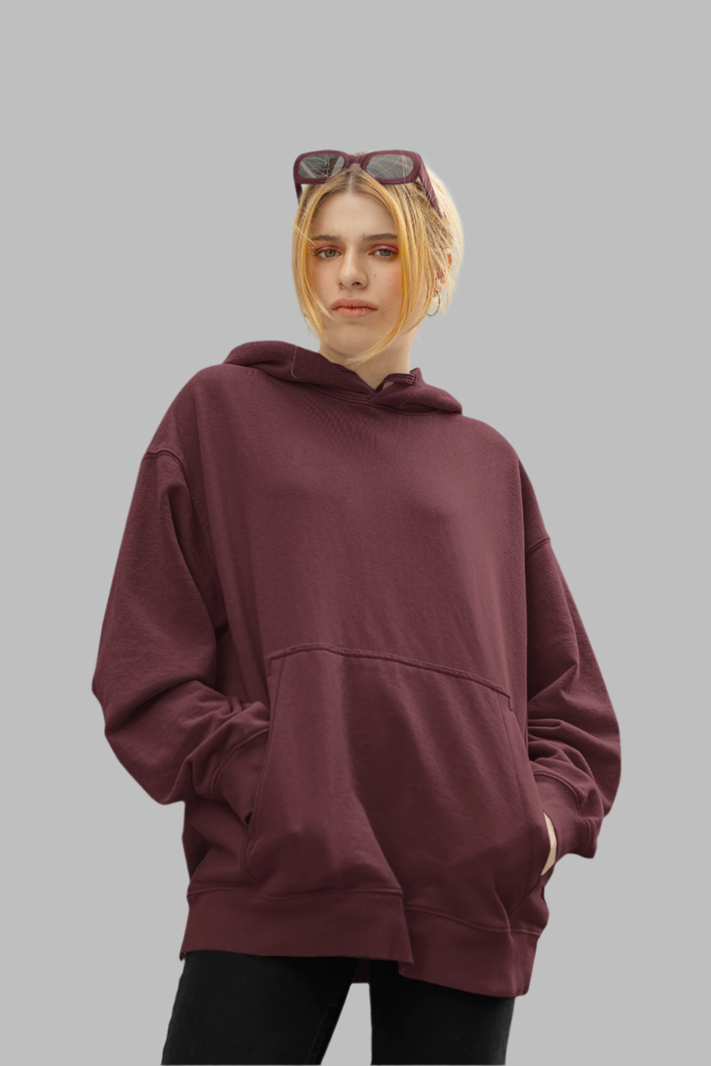 Maroon - Oversized Hoodie
