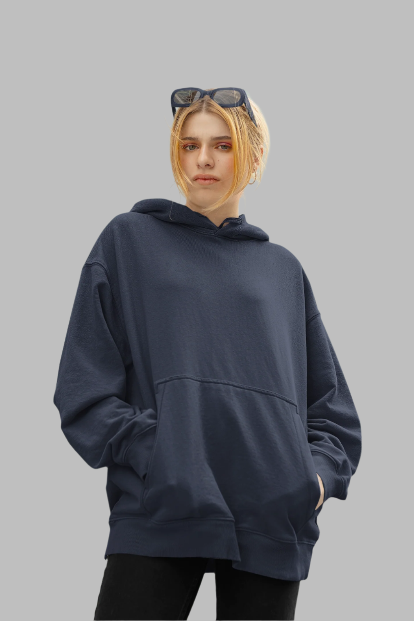 Navy Blue - Oversized Hoodie