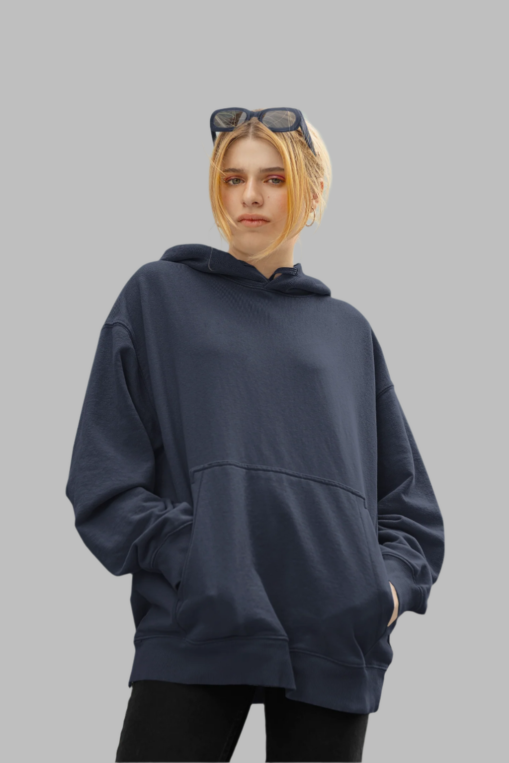 Navy Blue - Oversized Hoodie