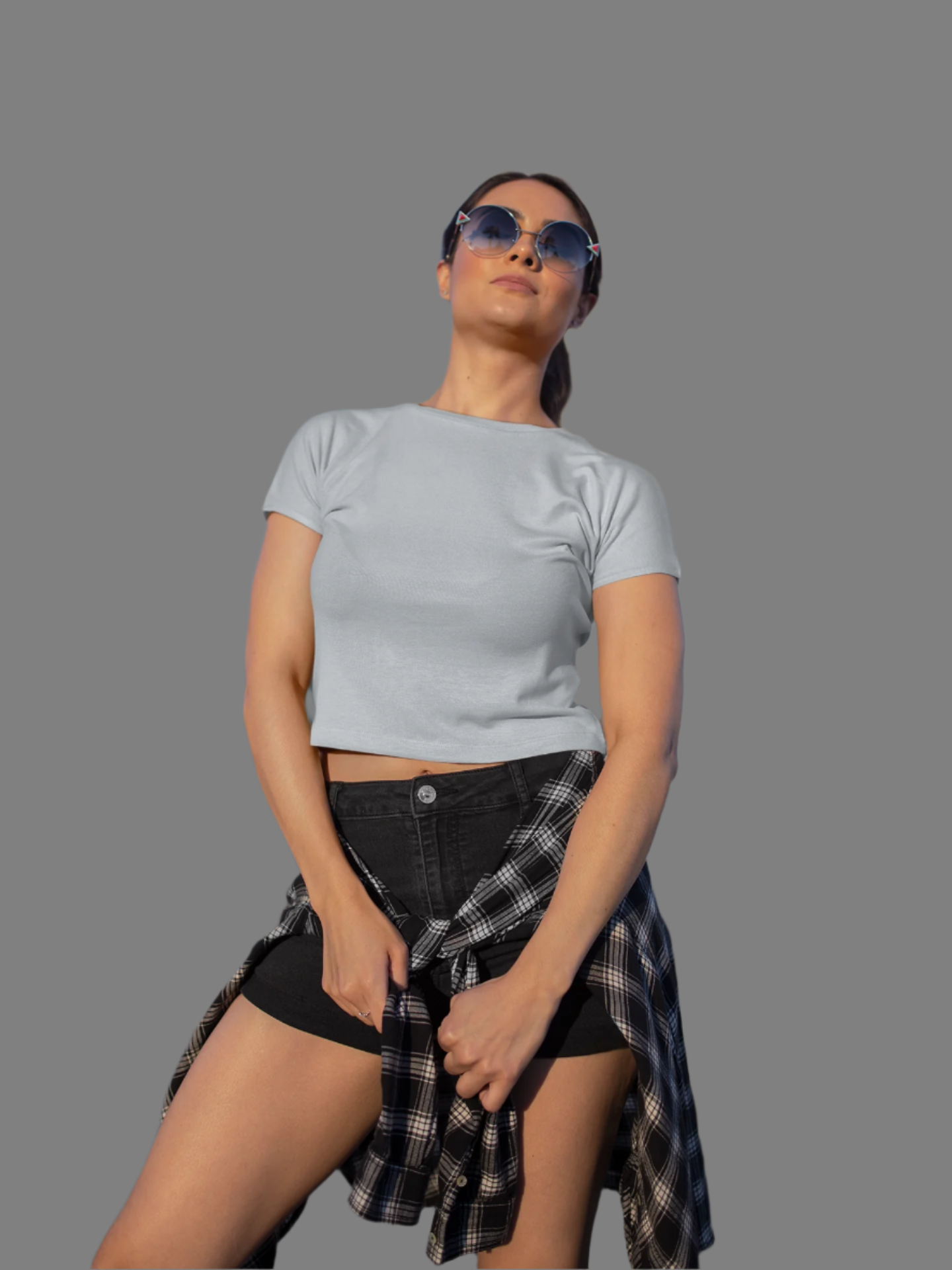 Grey Melange - Crop Top