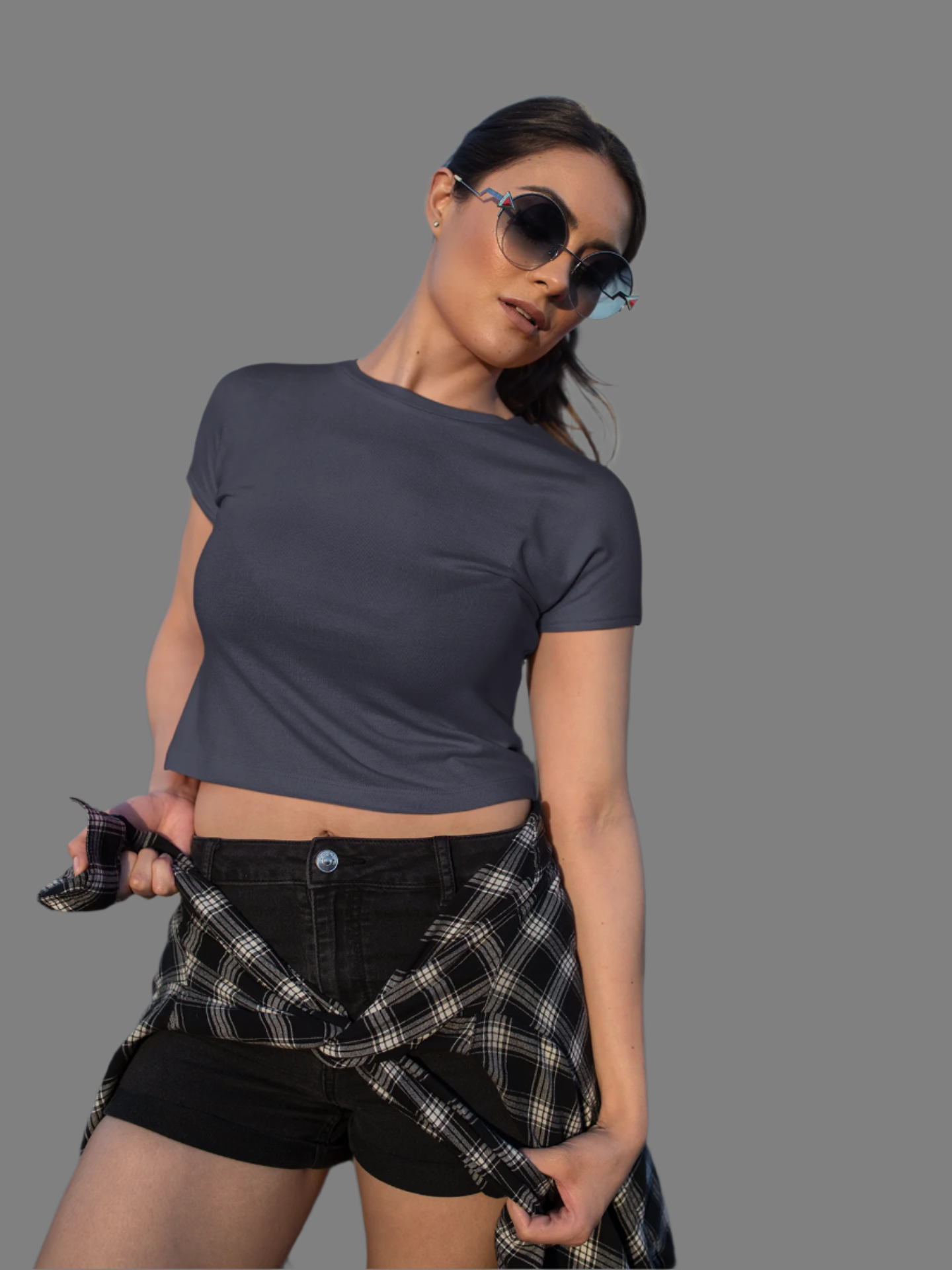 Navy Blue - Crop Top